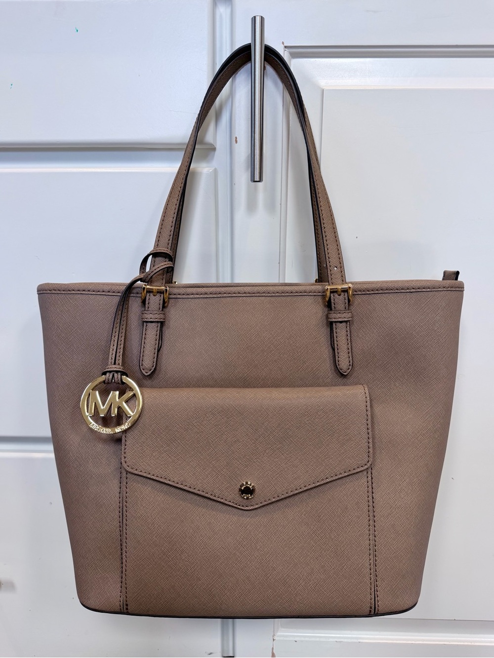NWT Michael Kors Taupe Saffiano Leather Tote Bag